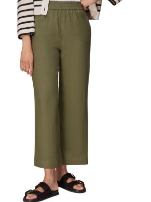 Льняные брюки с карманами Whistles зеленые