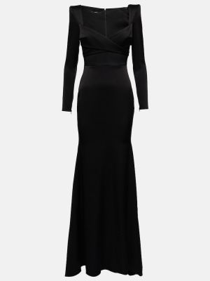 Satynowa sukienka długa Alex Perry czarna
