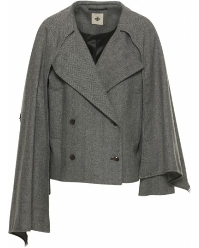 Vlnený kabát The Garment sivá