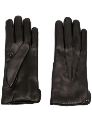 Rękawiczki skórzane Canali czarne
