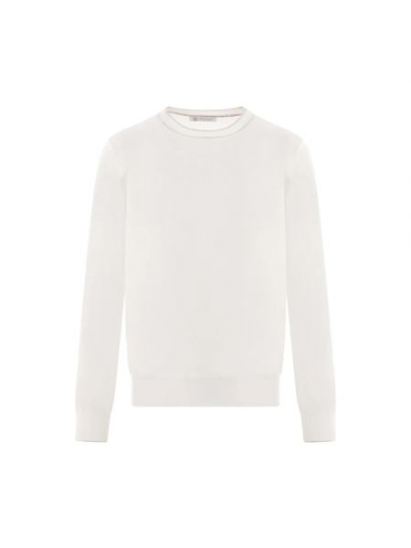 Sweter bawełniany Brunello Cucinelli biały