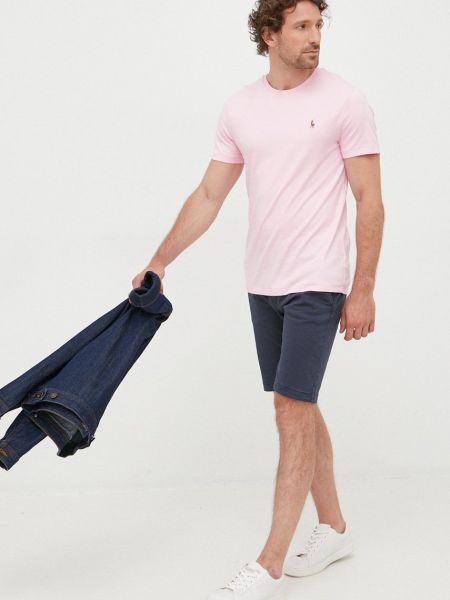 Pamučna polo majica jednobojna Polo Ralph Lauren ružičasta