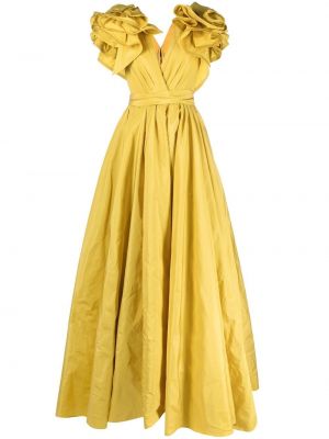Вечерна рокля с волани Elie Saab жълто