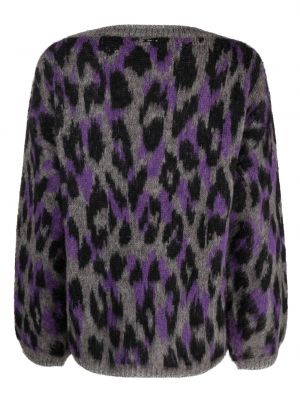 Leopardí svetr s potiskem Liu Jo šedý