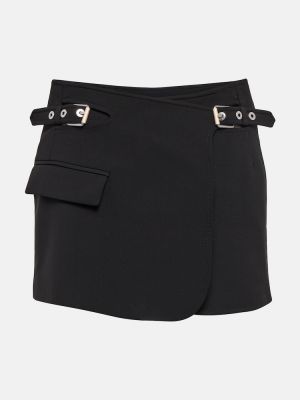 Vlněné mini sukně s vysokým pasem Dion Lee - černá