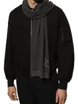 Кашемировый шелковый шарф Stefano Ricci серый