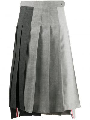 Plisované vlněné sukně Thom Browne šedé