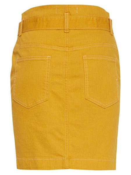 Spódnica jeansowa Ichi żółta