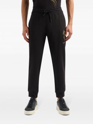 Pantalon brodé en coton Armani Exchange noir