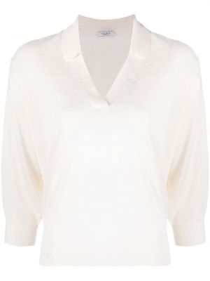 Пуловер с v-образно деколте Peserico бяло