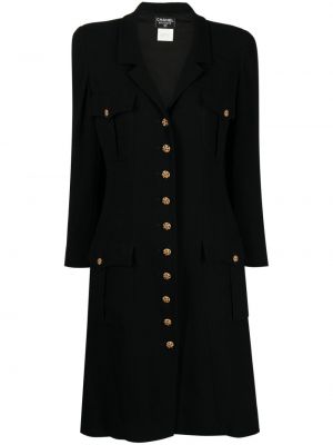 Kabát s knoflíky Chanel Pre-owned černý