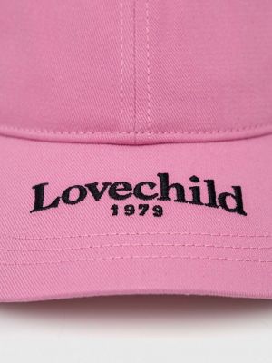 Бавовняна кепка з принтом Lovechild рожева