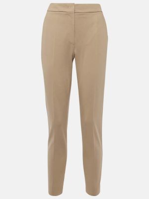 Pantaloni dritti slim fit in jersey Max Mara beige