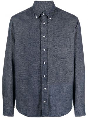 Flanelinė marškiniai su eglutės raštu Gitman Vintage mėlyna