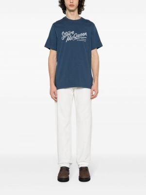 T-krekls ar apdruku Barbour zils