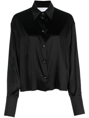Hedvábná saténová košile Genny černá
