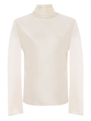 Копринена блуза Saint Laurent бяло