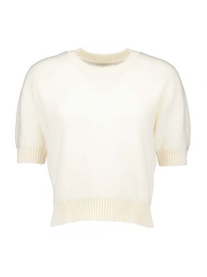 Sweter z krótkim rękawem Samsoe Samsoe biały