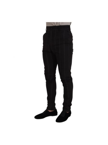 Pantalones chinos de lana slim fit Dolce & Gabbana negro
