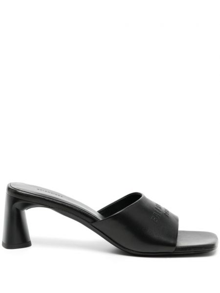 Mules en cuir Balenciaga noir