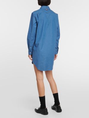 Kleid aus baumwoll Thom Browne blau