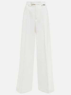 Vlněné kalhoty s vysokým pasem Vetements bílé