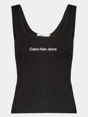 Топ slim Calvin Klein Jeans черно