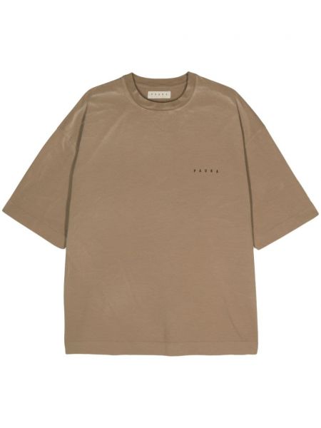 Βαμβακερή μπλούζα με σχέδιο Paura μπεζ