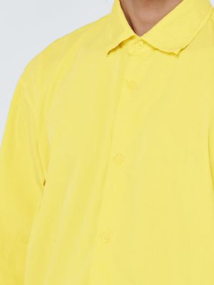 Памучна риза с дълъг ръкав Dries Van Noten жълто