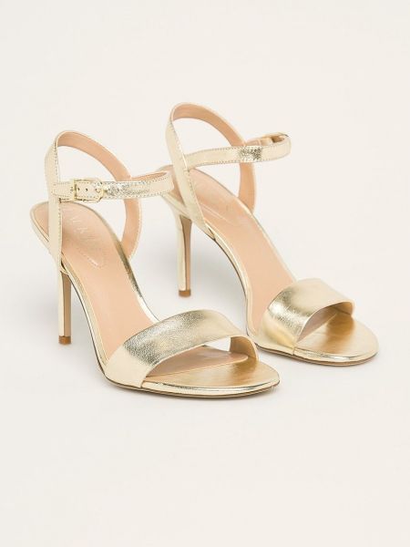 Kožne sandale Lauren Ralph Lauren zlatna