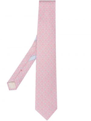 Selyem nyakkendő nyomtatás Ferragamo rózsaszín