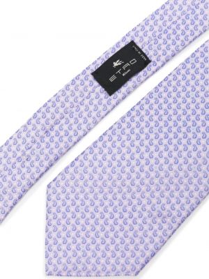 Jedwabny krawat z wzorem paisley żakardowy Etro