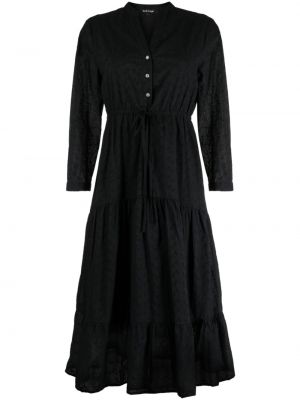 Плисирана миди рокля с v-образно деколте Tout A Coup черно