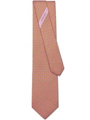 Cravatta con stampa Ferragamo arancione