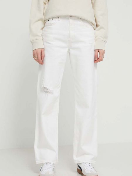 Traperice visoki struk Tommy Jeans bijela