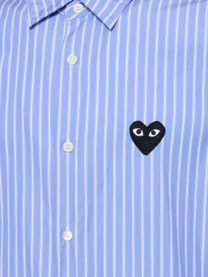 Camisa de algodón a rayas Comme Des Garçons Play azul