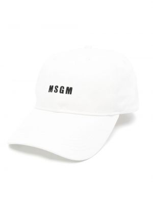 Siuvinėtas kepurė su snapeliu Msgm balta