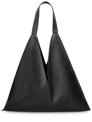 Δερμάτινη τσάντα shopper Khaite μαύρο