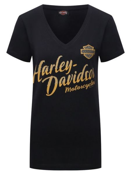 Хлопковая футболка Harley Davidson черная