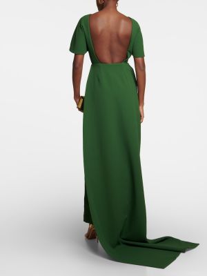 Vestido largo de crepé Emilia Wickstead verde