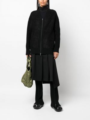 Pletená bunda s výstřihem do v Y-3 černá