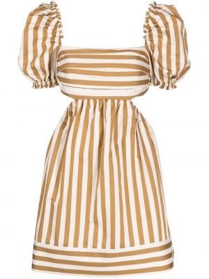 Pruhované hedvábné mini šaty Rebecca Vallance - bílá