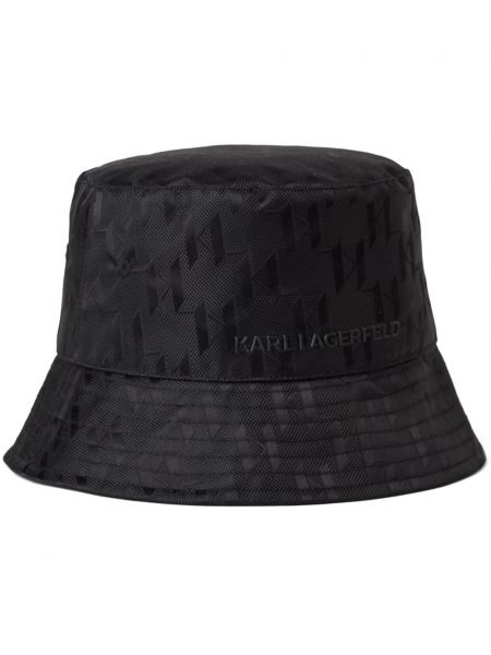 Žakardinis kibiro skrybėlę Karl Lagerfeld juoda