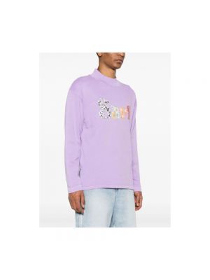 Camiseta con bordado de algodón Erl violeta