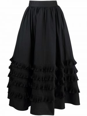 Ruffle a-linje-skjørt Elie Saab svart