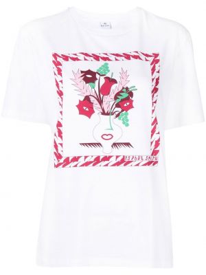 Trykt floral t-skjorte Ps Paul Smith hvit