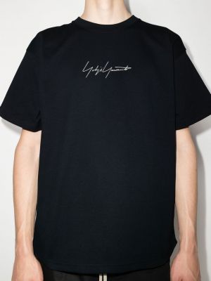 Raštuotas marškinėliai Yohji Yamamoto juoda