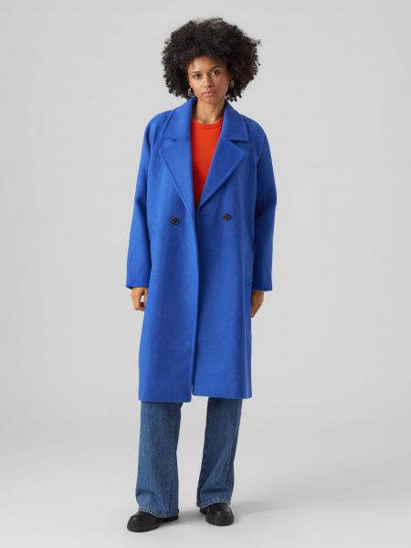 Niebieski płaszcz wełniany Vero Moda