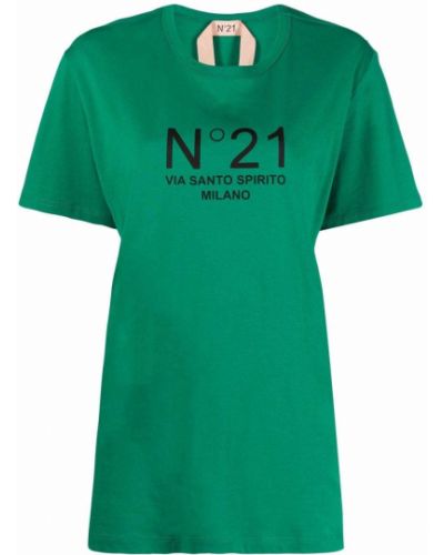 Camiseta con estampado Nº21 verde