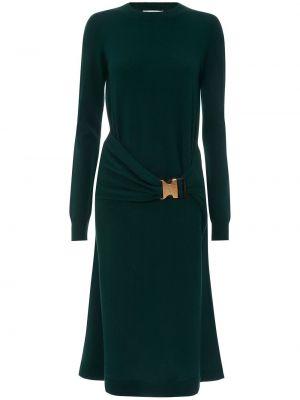 Midi šaty s přezkou Jw Anderson zelené